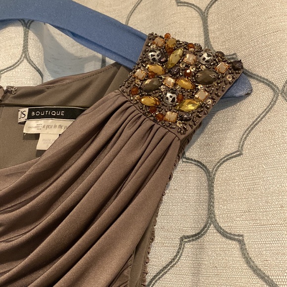 JS Boutique for Pea in a Pod maternity ruched embellished cocktail dress, Small - Picture 3 of 8